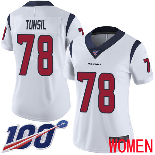 Houston Texans Limited White Women Laremy Tunsil Road Jersey NFL Football #78 100th Season Vapor Untouchable->women nfl jersey->Women Jersey
